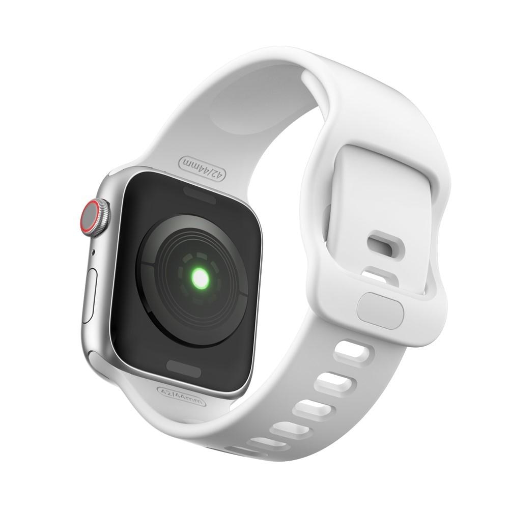 Bracelet en silicone pour Apple Watch 45mm Series 8, blanc