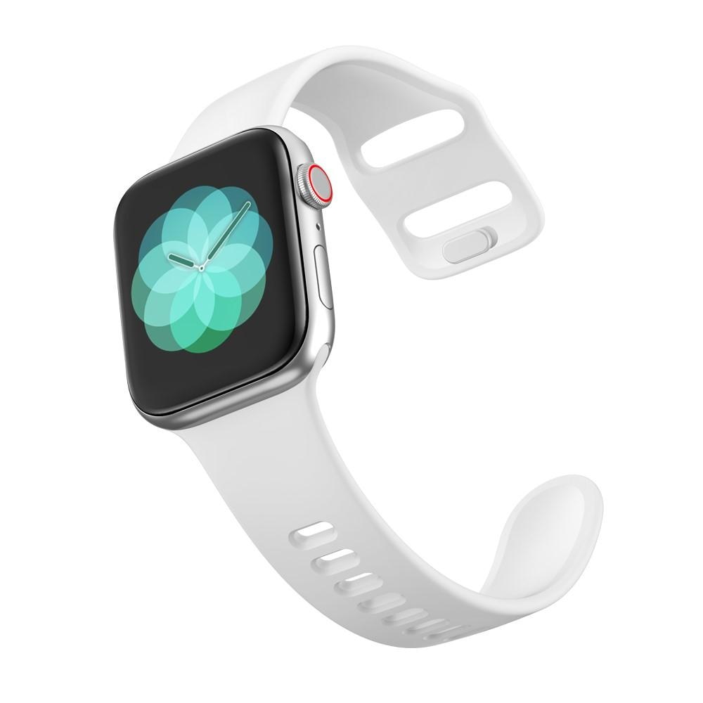 Bracelet en silicone pour Apple Watch 45mm Series 7, blanc