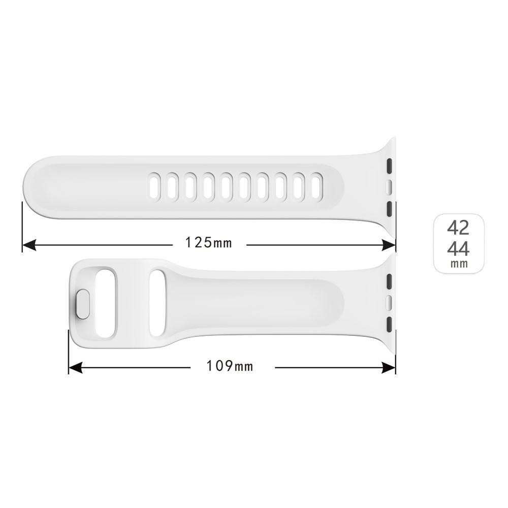 Bracelet en silicone pour Apple Watch 45mm Series 9, blanc