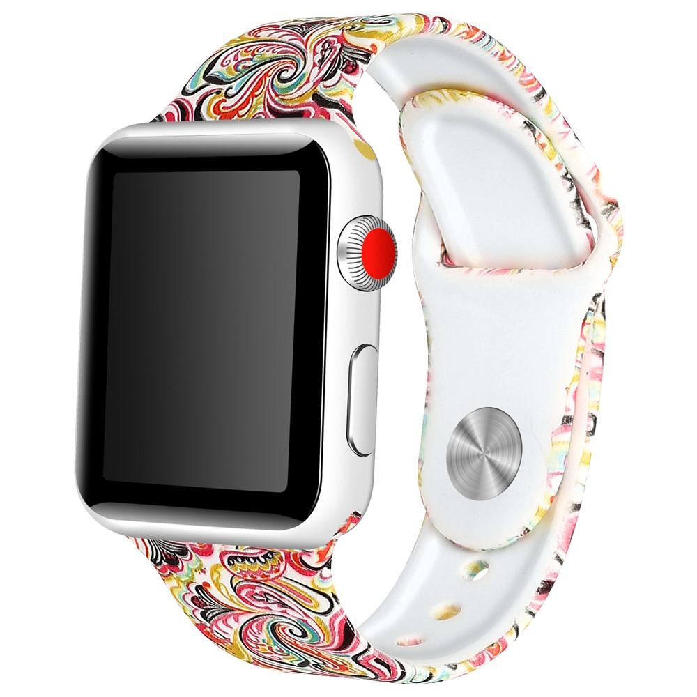 Bracelet en silicone pour Apple Watch 42mm, paisley