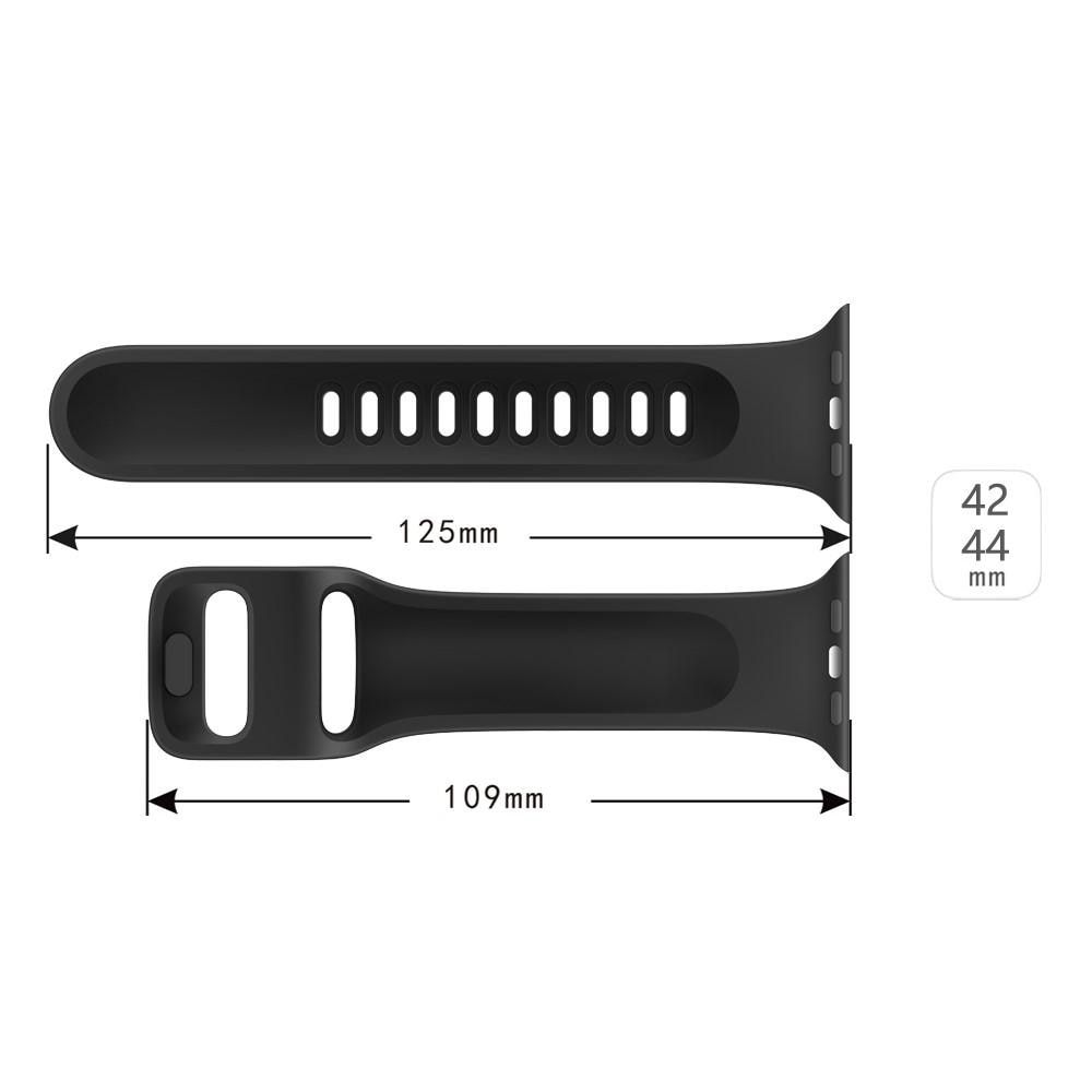 Bracelet en silicone pour Apple Watch 42/44/45 mm, noir