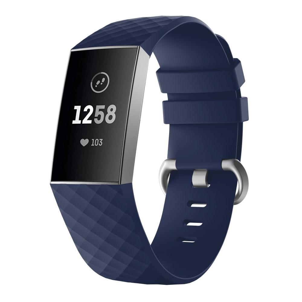 Bracelet en silicone pour Fitbit Charge 3/Charge 4, Bleu