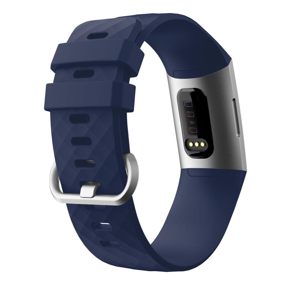 Bracelet en silicone pour Fitbit Charge 3/Charge 4, Bleu