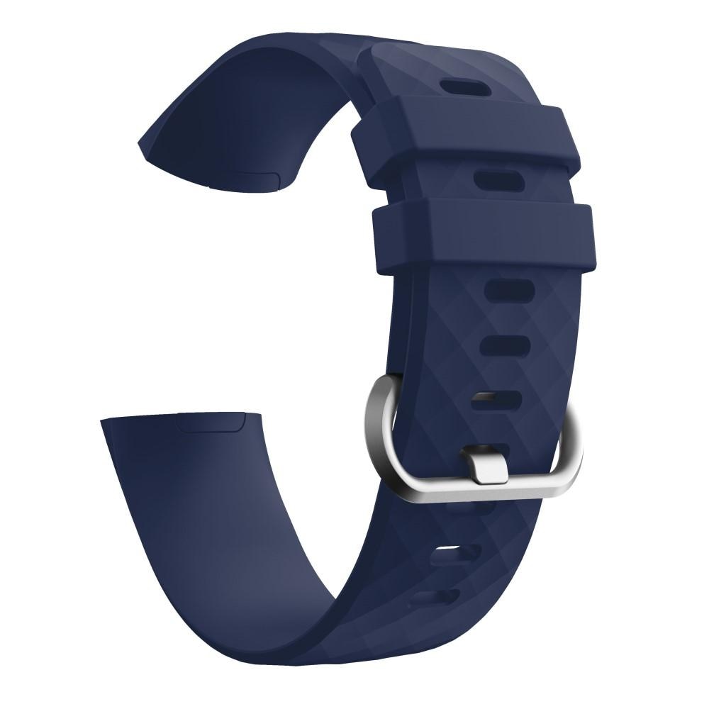 Bracelet en silicone pour Fitbit Charge 3/Charge 4, Bleu