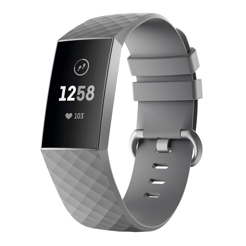 Bracelet en silicone pour Fitbit Charge 3/Charge 4, Gris