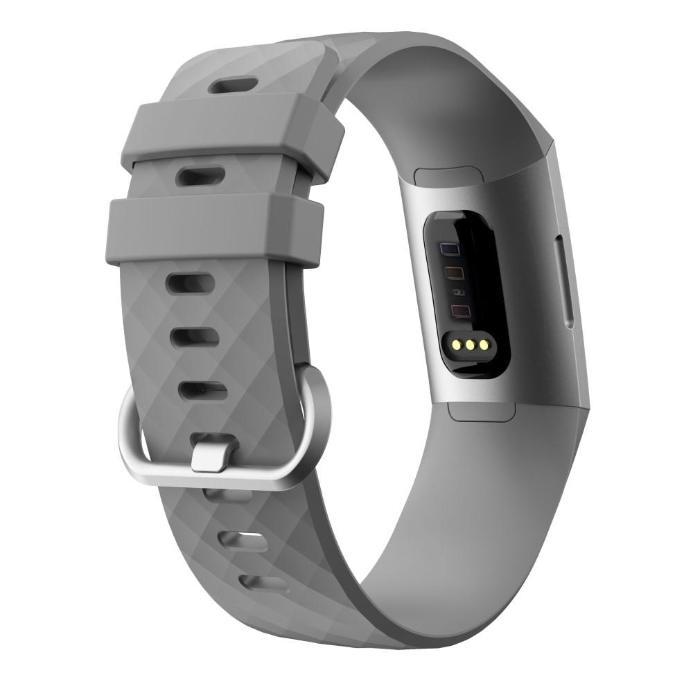 Bracelet en silicone pour Fitbit Charge 3/Charge 4, Gris