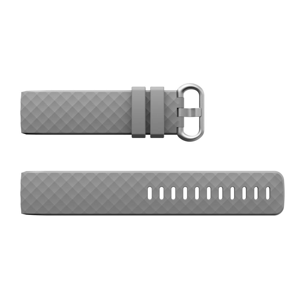 Bracelet en silicone pour Fitbit Charge 3/Charge 4, Gris