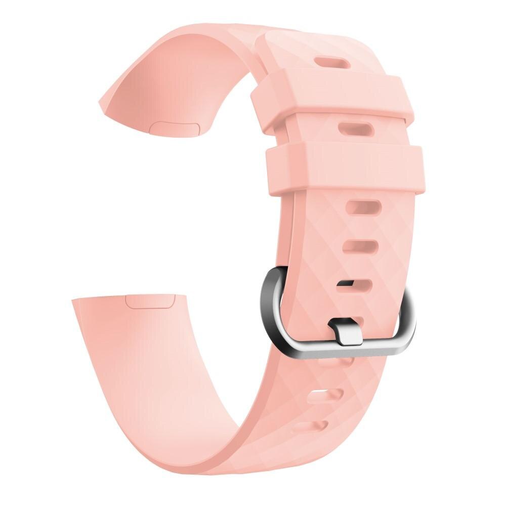 Bracelet en silicone pour Fitbit Charge 3/Charge 4, Rose