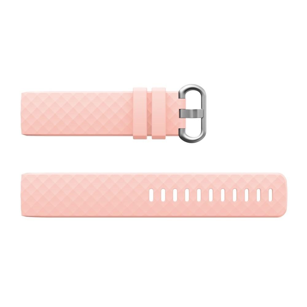 Bracelet en silicone pour Fitbit Charge 3/Charge 4, Rose