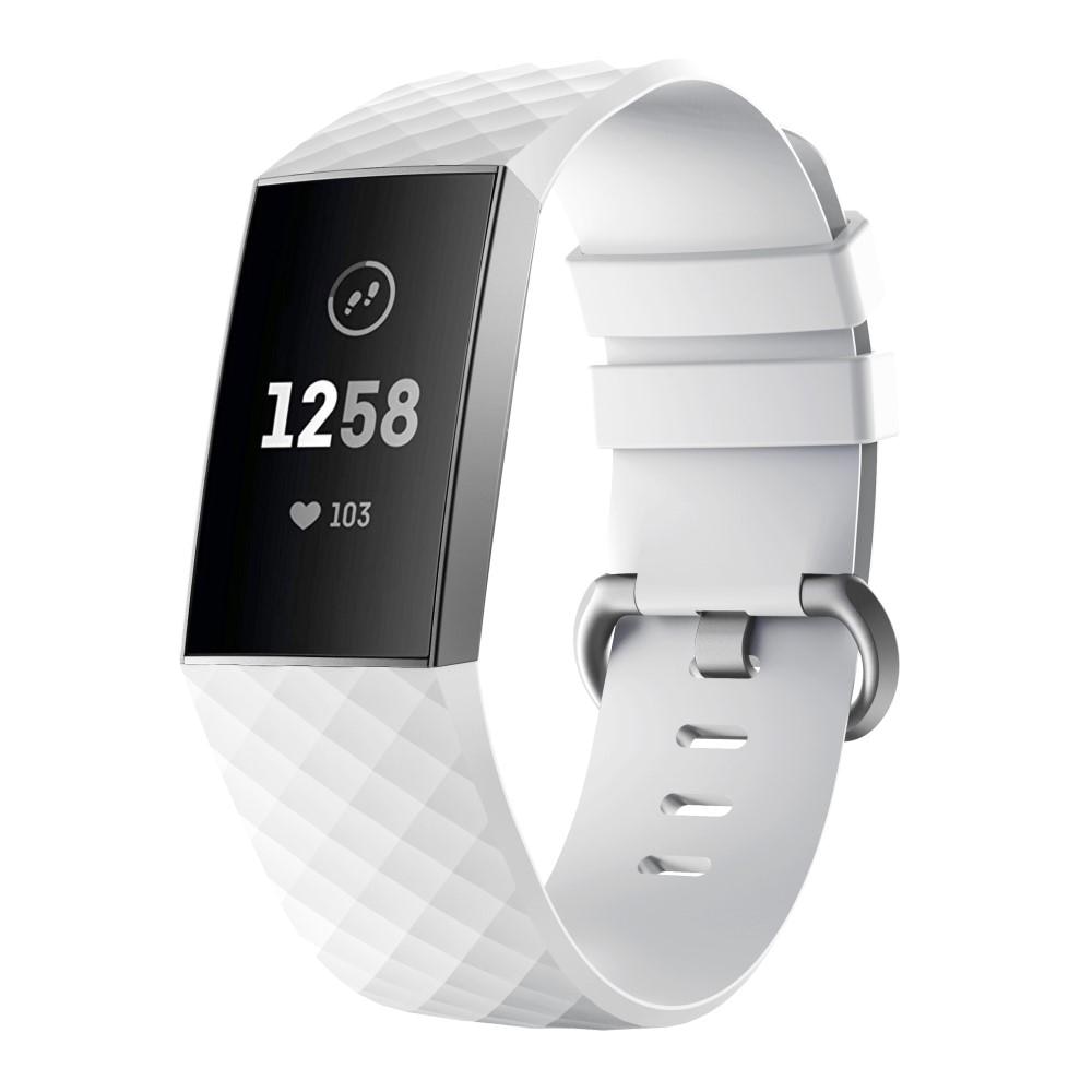 Bracelet en silicone pour Fitbit Charge 3/Charge 4, Blanc