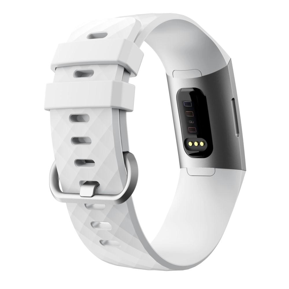 Bracelet en silicone pour Fitbit Charge 3/4, blanc
