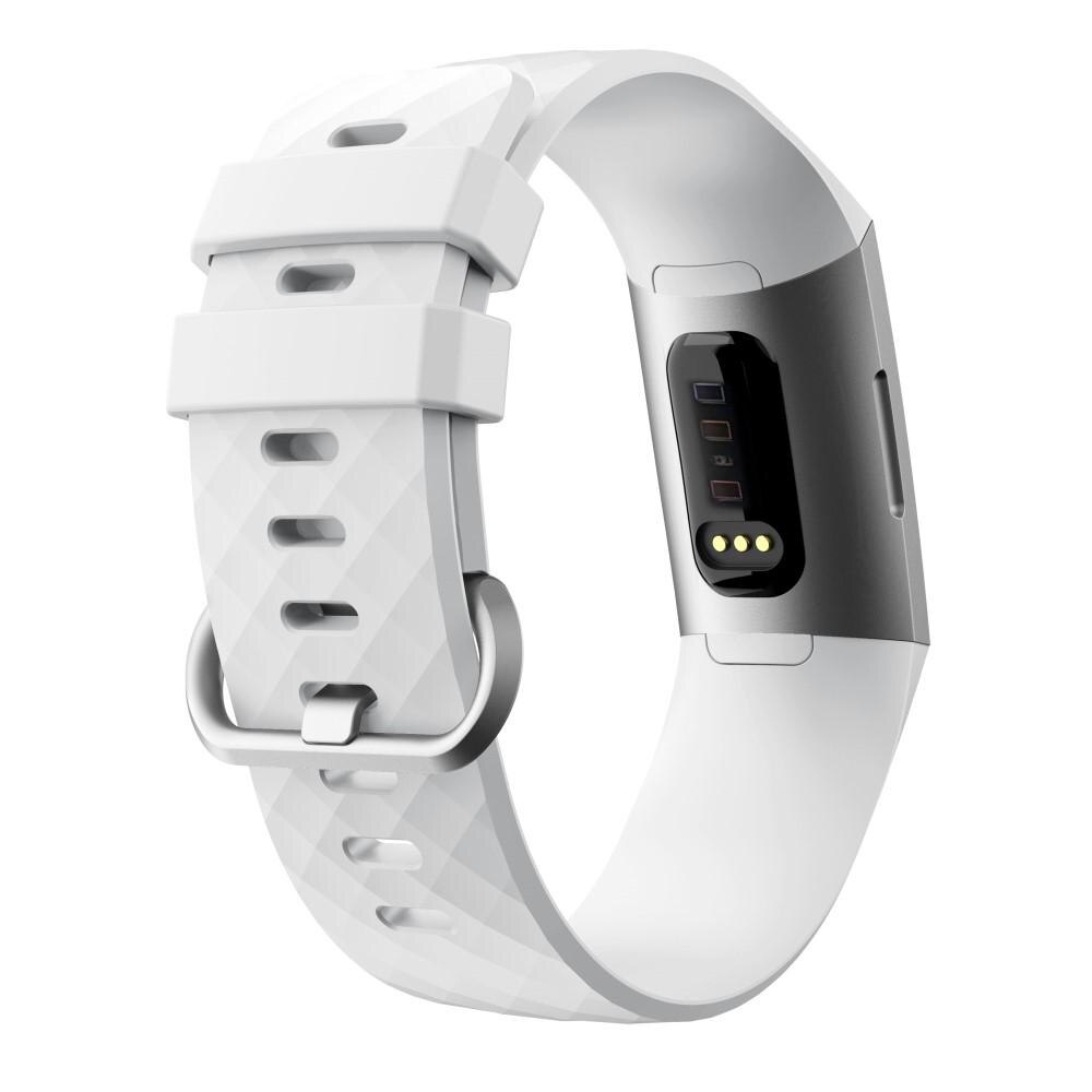 Bracelet en silicone pour Fitbit Charge 3/Charge 4, Blanc