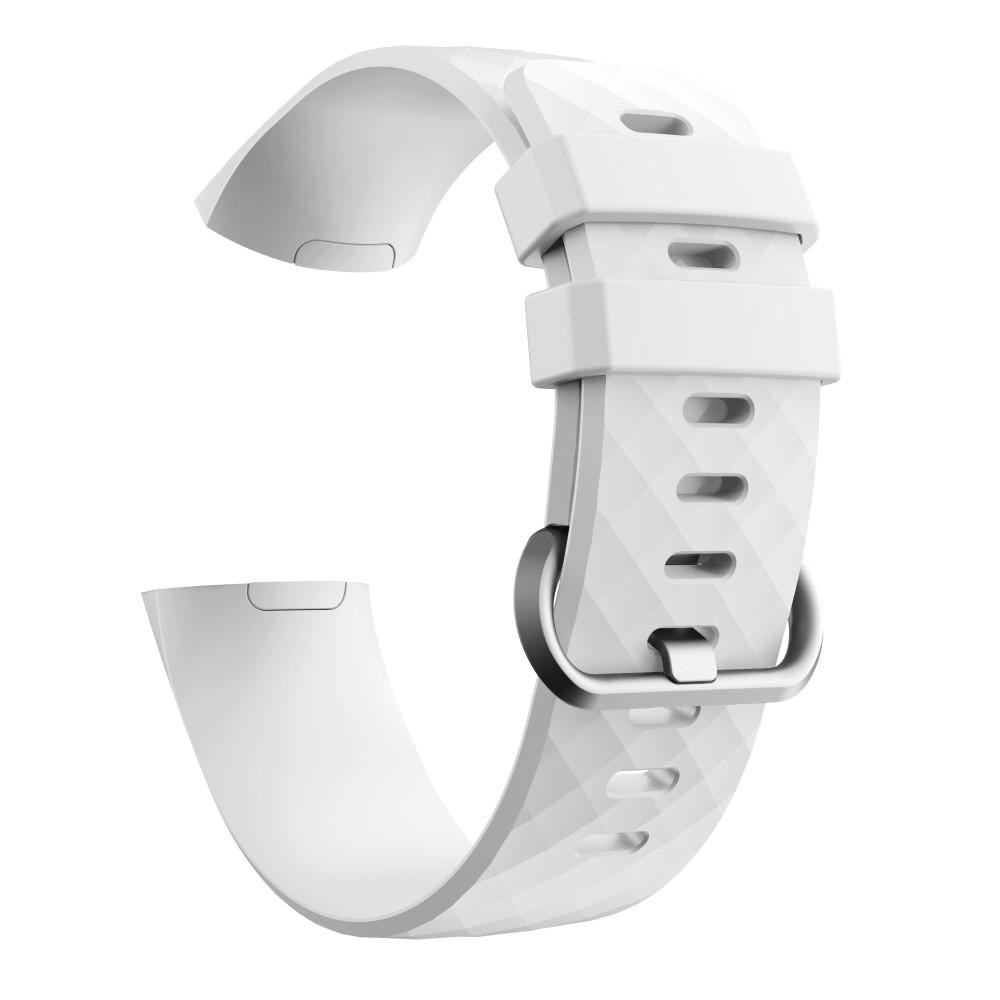 Bracelet en silicone pour Fitbit Charge 3/Charge 4, Blanc