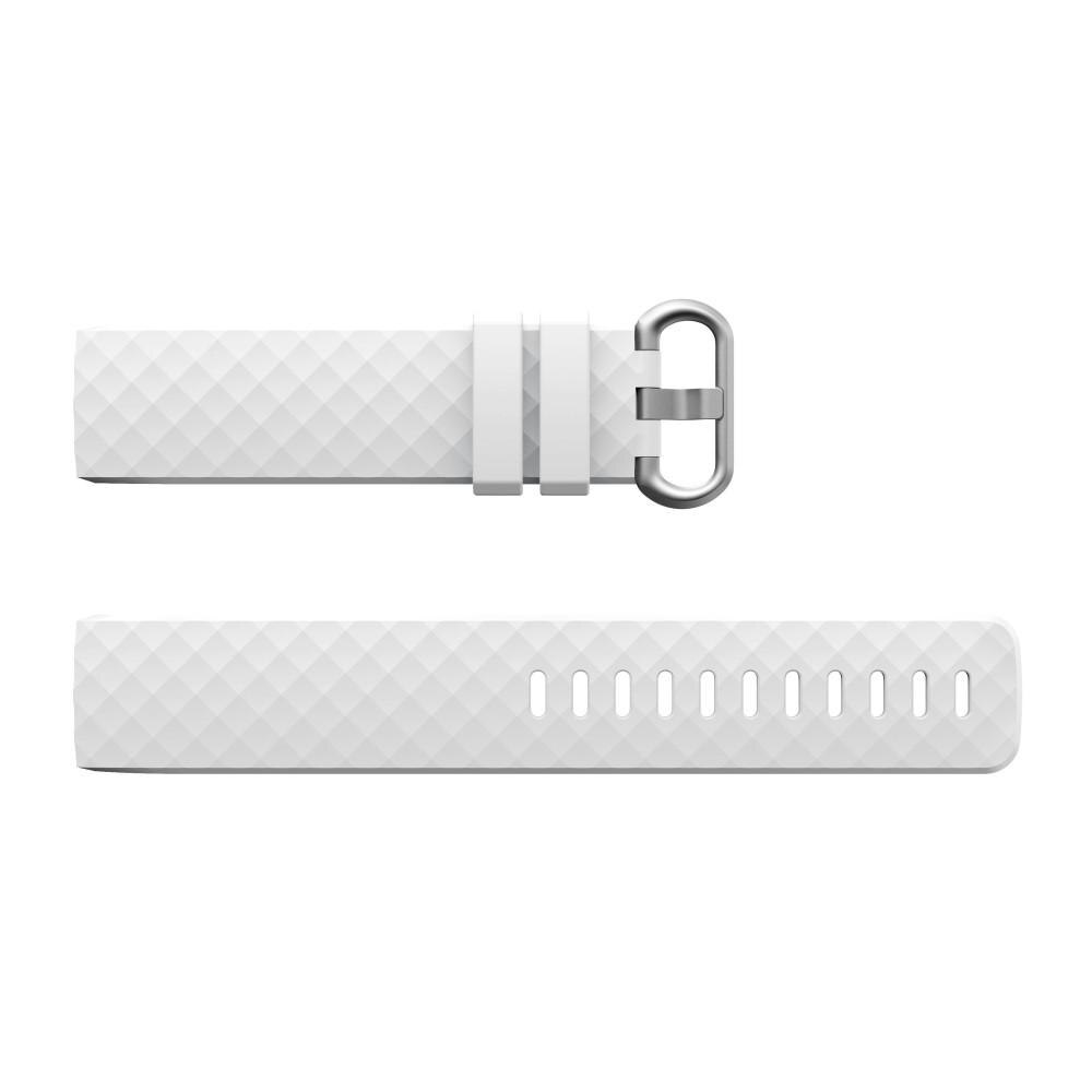 Bracelet en silicone pour Fitbit Charge 3/Charge 4, Blanc
