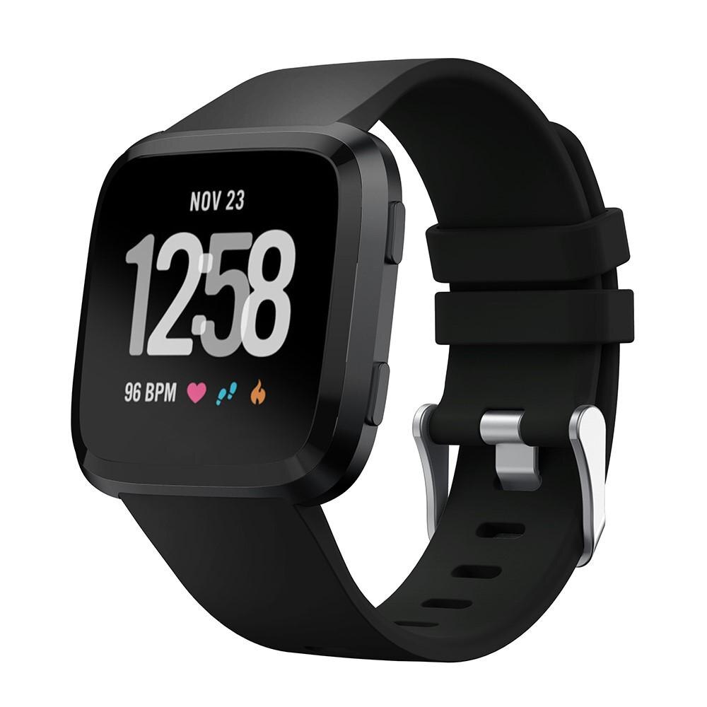 Bracelet en silicone pour Fitbit Versa/Versa 2, noir