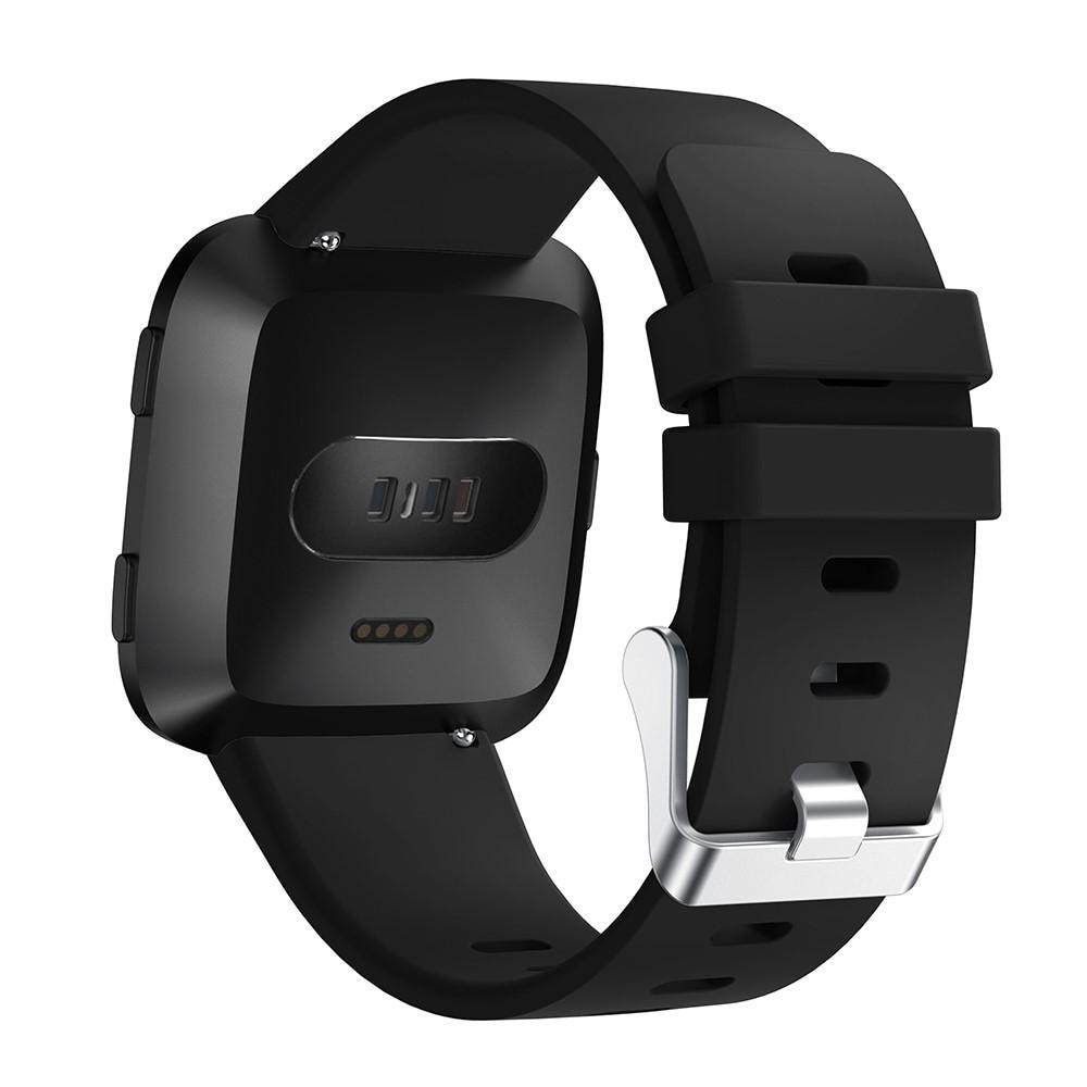 Bracelet en silicone pour Fitbit Versa/Versa 2, noir