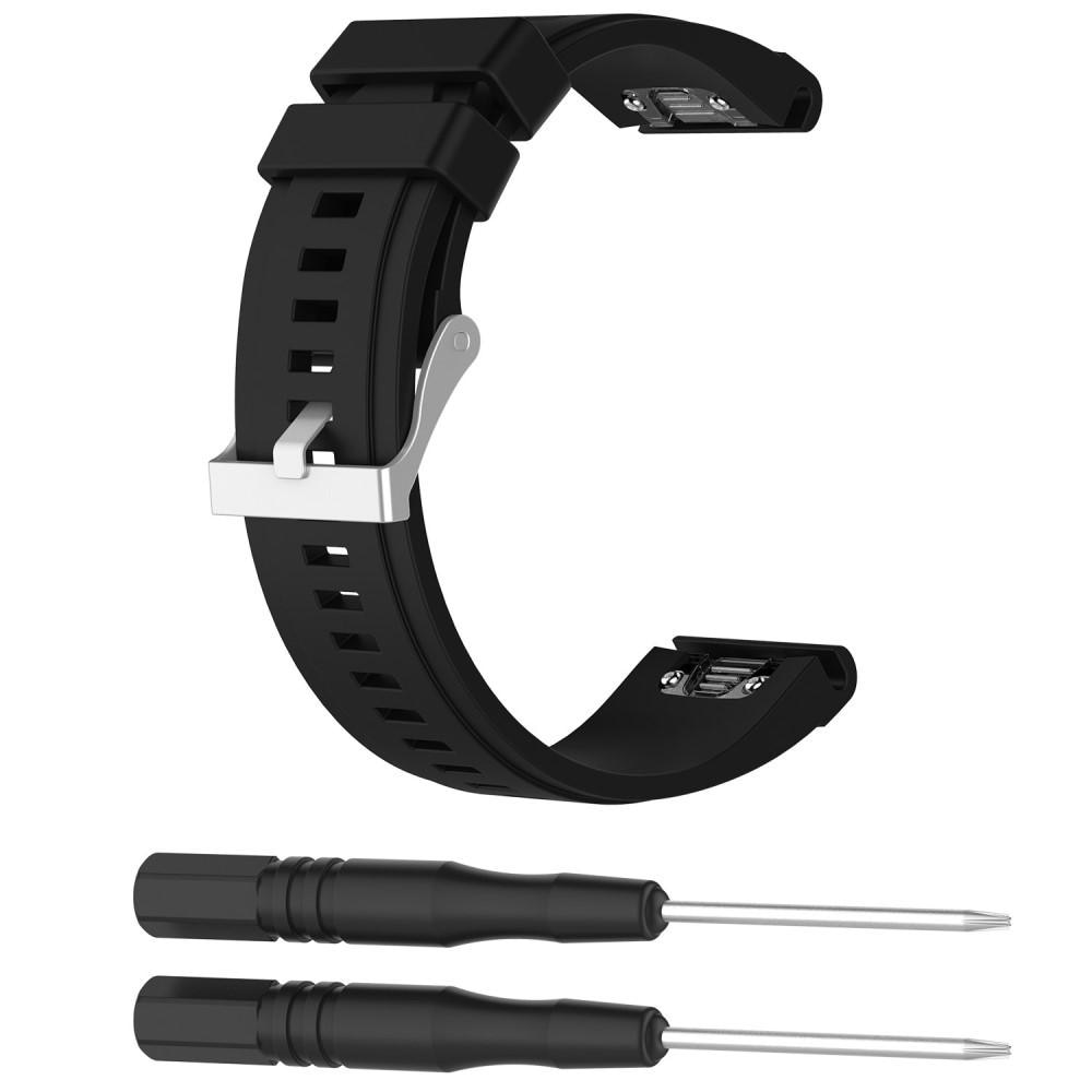 Bracelet en silicone pour Garmin Fenix 3/3 HR/5X/5X Plus, noir