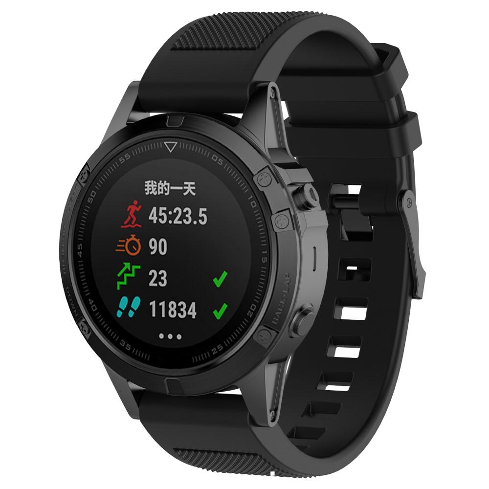 Bracelet en silicone pour Garmin Fenix 5/5 Plus, noir