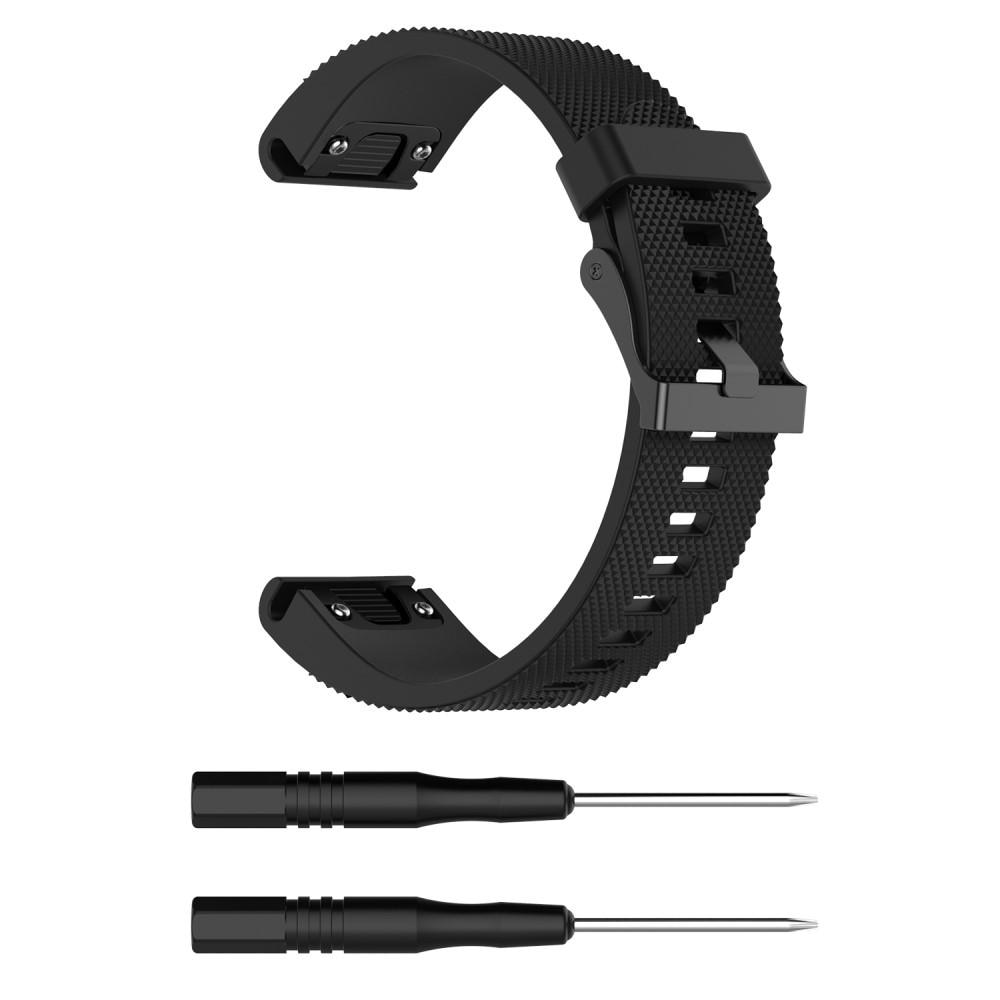 Bracelet en silicone pour Garmin Fenix 5S/5S Plus, noir