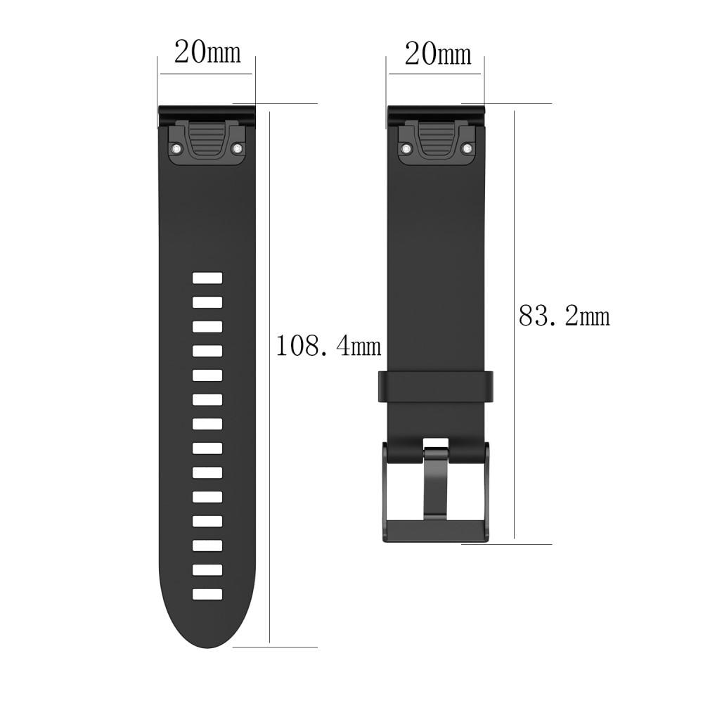 Bracelet en silicone pour Garmin Fenix 5S Plus/Fenix 5S, Noir