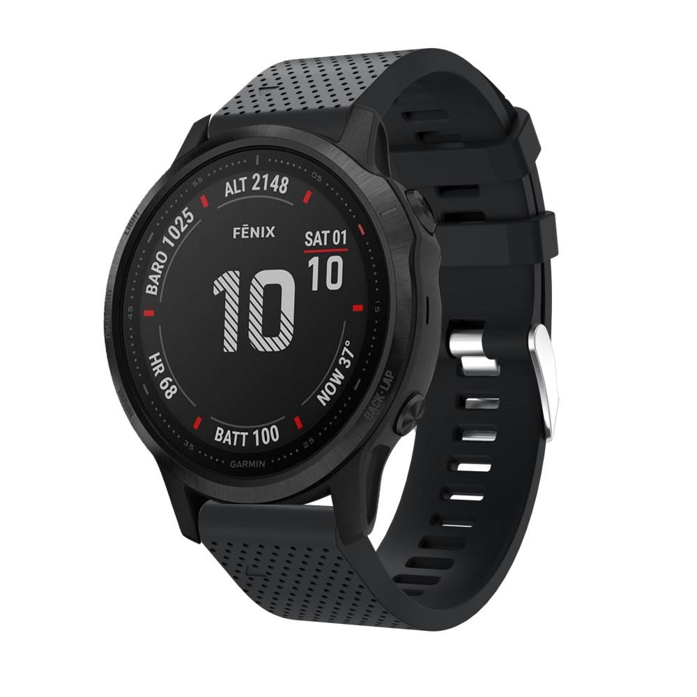 Bracelet en silicone pour Garmin Fenix 6S Pro, noir