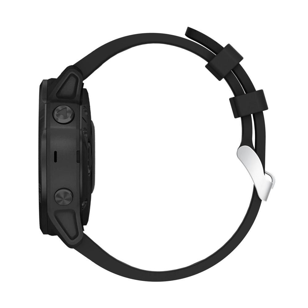 Bracelet en silicone pour Garmin Fenix 6S Pro, Noir