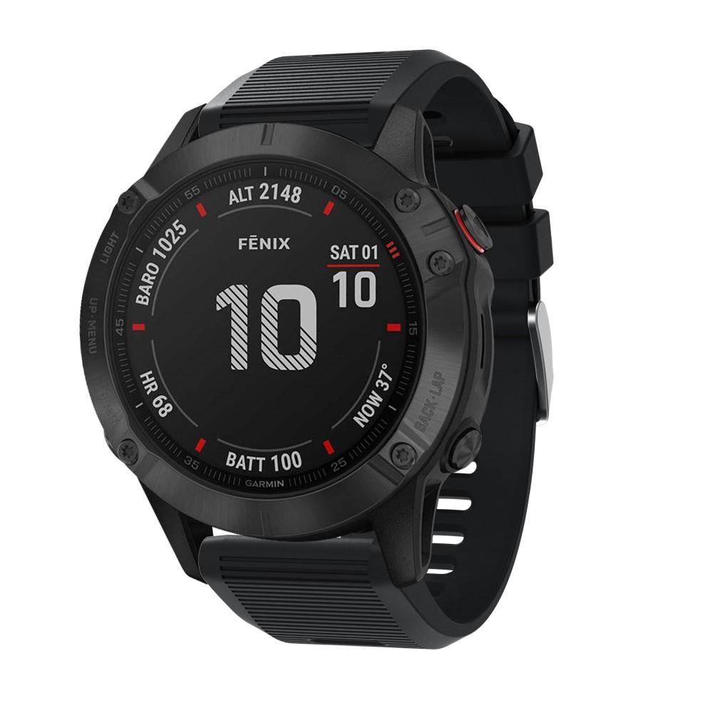 Bracelet en silicone pour Garmin Fenix 6X, noir