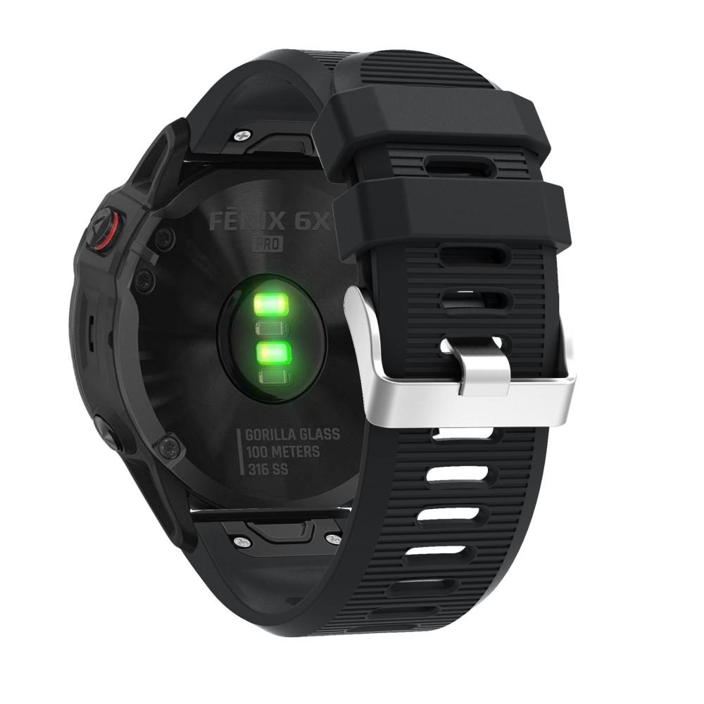 Bracelet en silicone pour Garmin Fenix 5X Plus/Fenix 5X, Noir