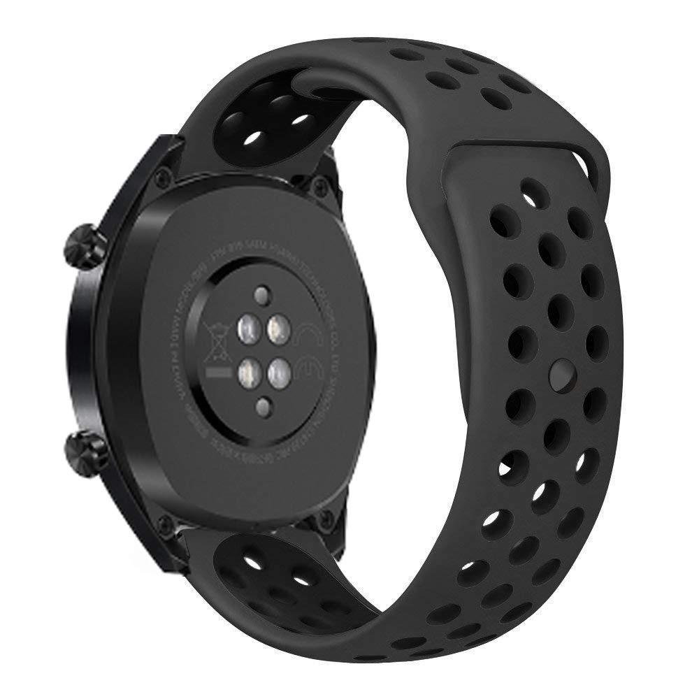 Sport Bracelet en silicone Huawei Watch GT/GT 2 46mm/GT 2 Pro Noir