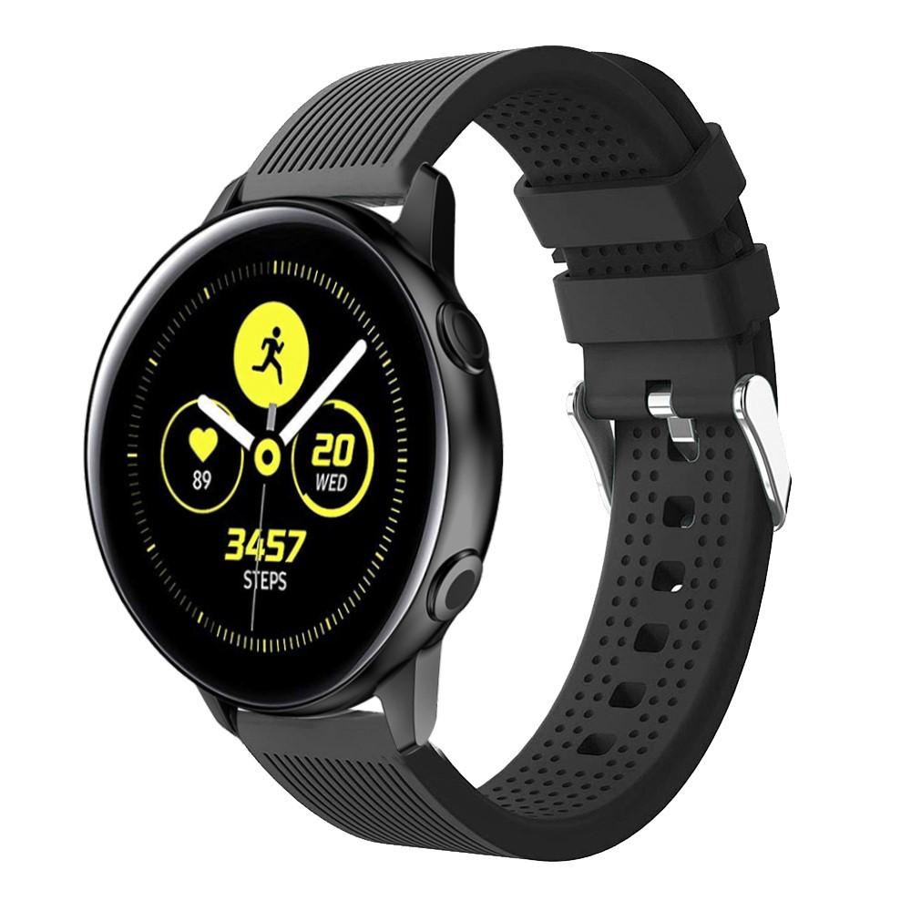 Bracelet en silicone pour Samsung Galaxy Watch Active, noir