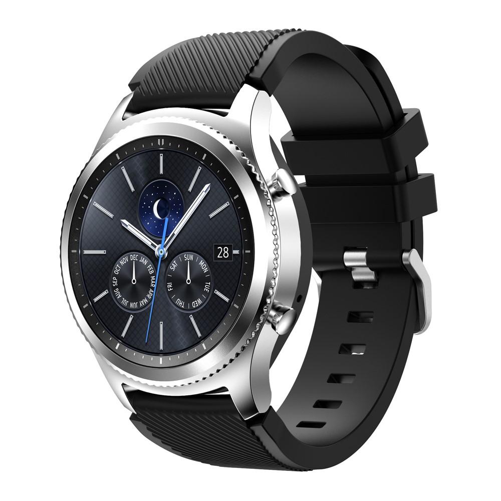 Bracelet en silicone pour Samsung Gear S3 Frontier/S3 Classic, noir