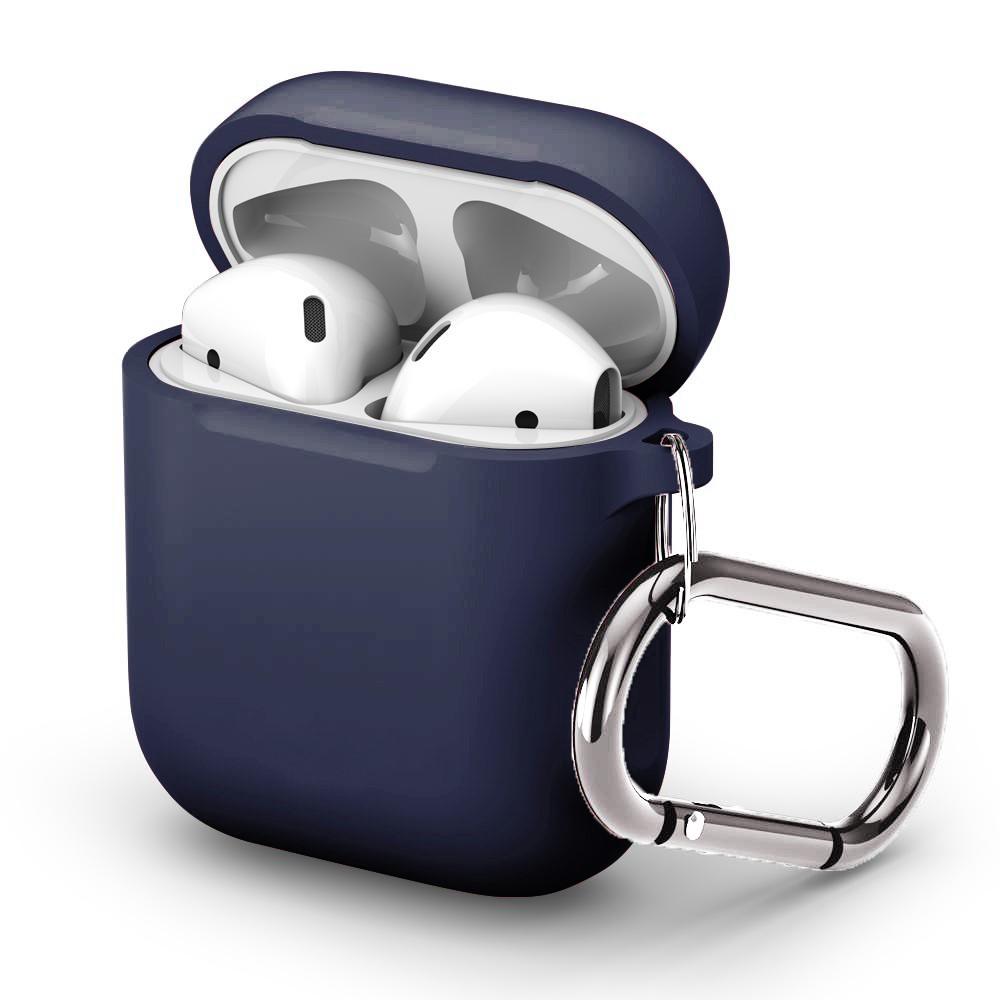 Coque en silicone avec mousqueton AirPods Bleu marine