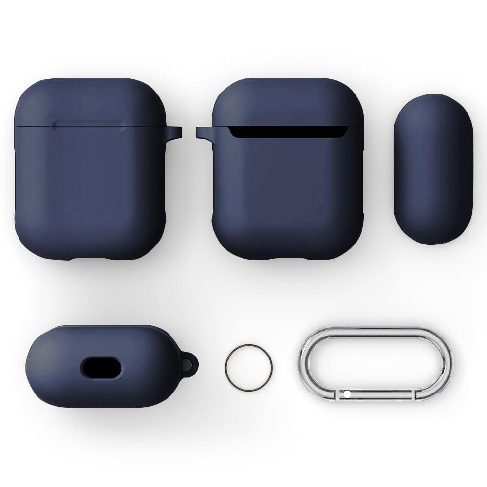 Coque en silicone avec mousqueton AirPods Bleu marine