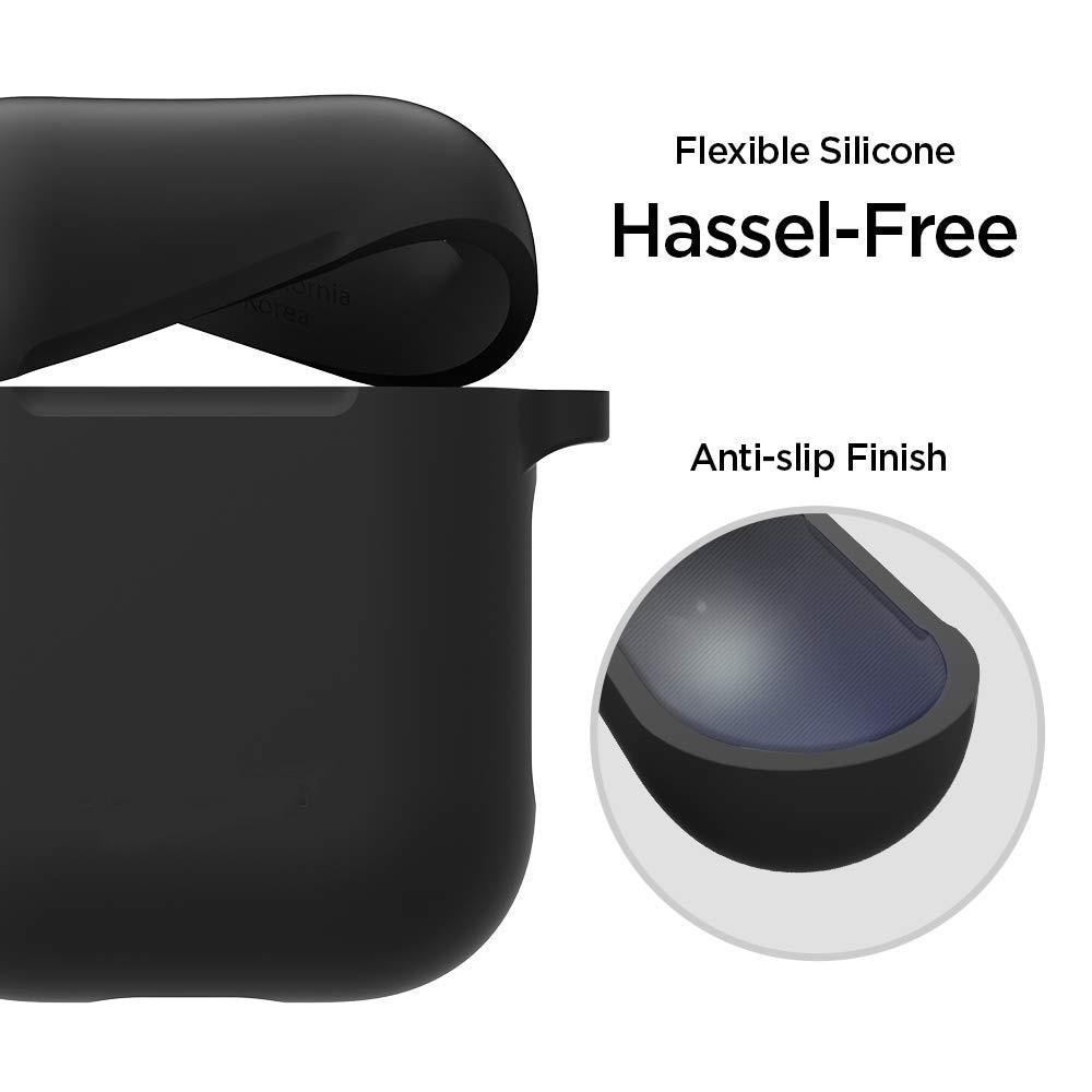 Coque en silicone avec mousqueton AirPods Noir