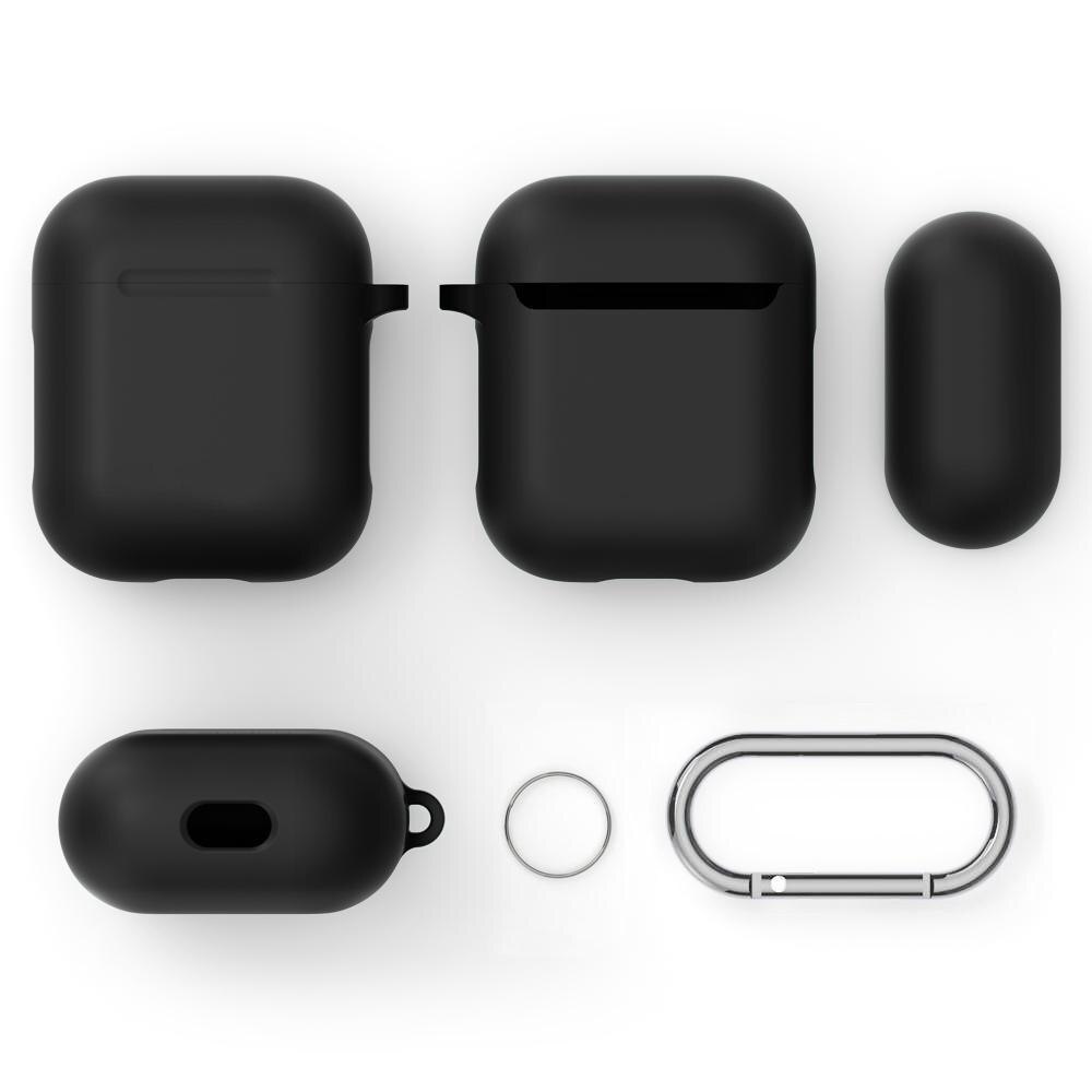 Coque en silicone avec mousqueton AirPods Noir