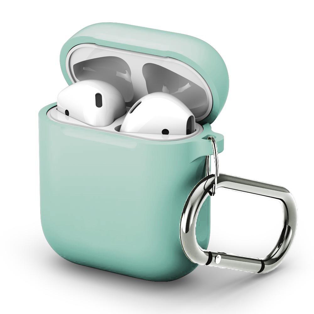 Coque en silicone avec mousqueton AirPods Bleu