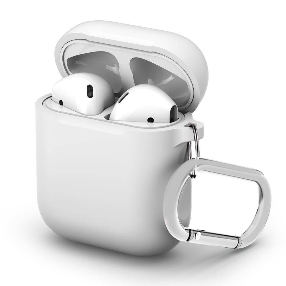 Coque en silicone avec mousqueton AirPods Blanc