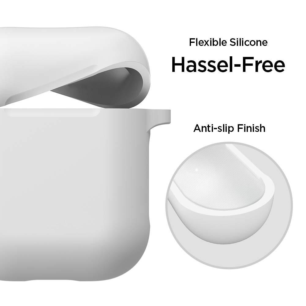 Coque en silicone avec mousqueton AirPods Blanc