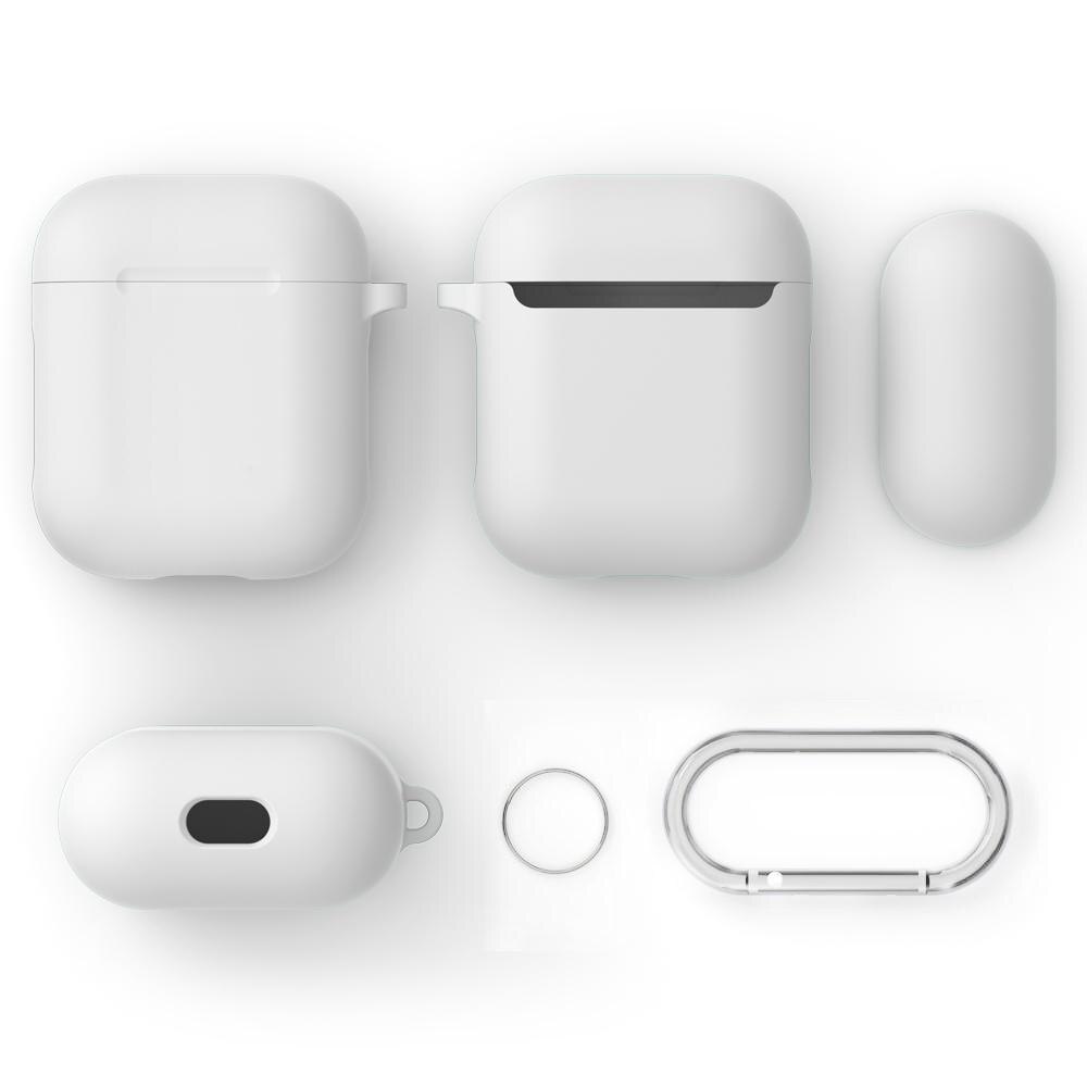 Coque en silicone avec mousqueton AirPods Blanc