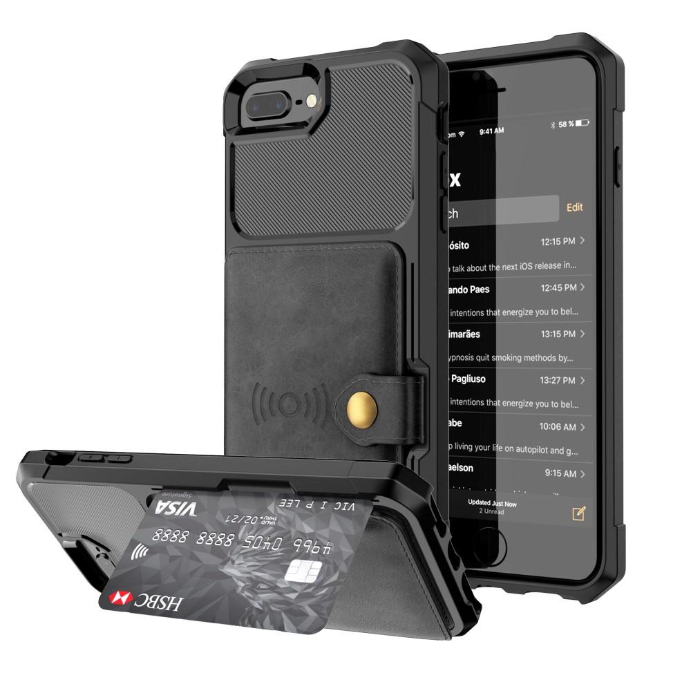 Coque porte-cartes Tough Multi-slot iPhone 7 Plus/8 Plus Noir