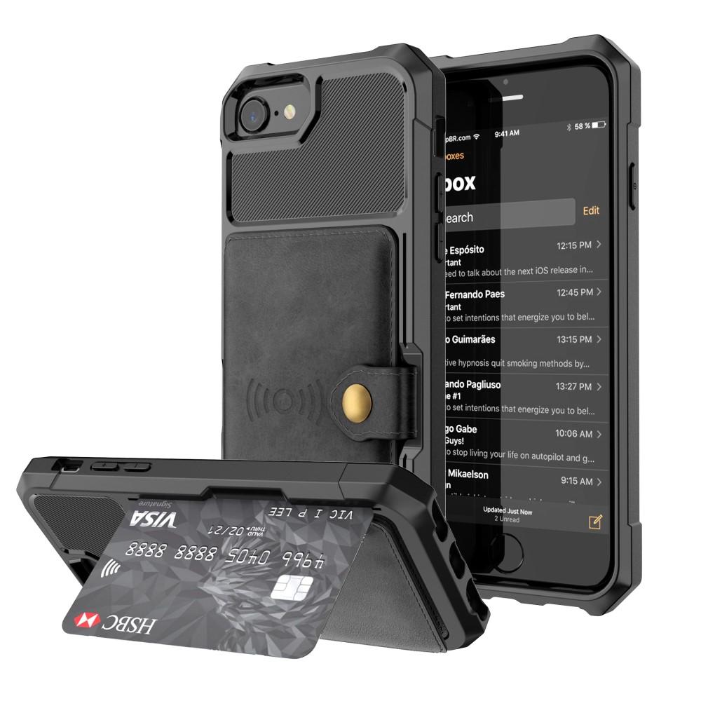 Coque porte-cartes Tough Multi-slot iPhone 7, Noir