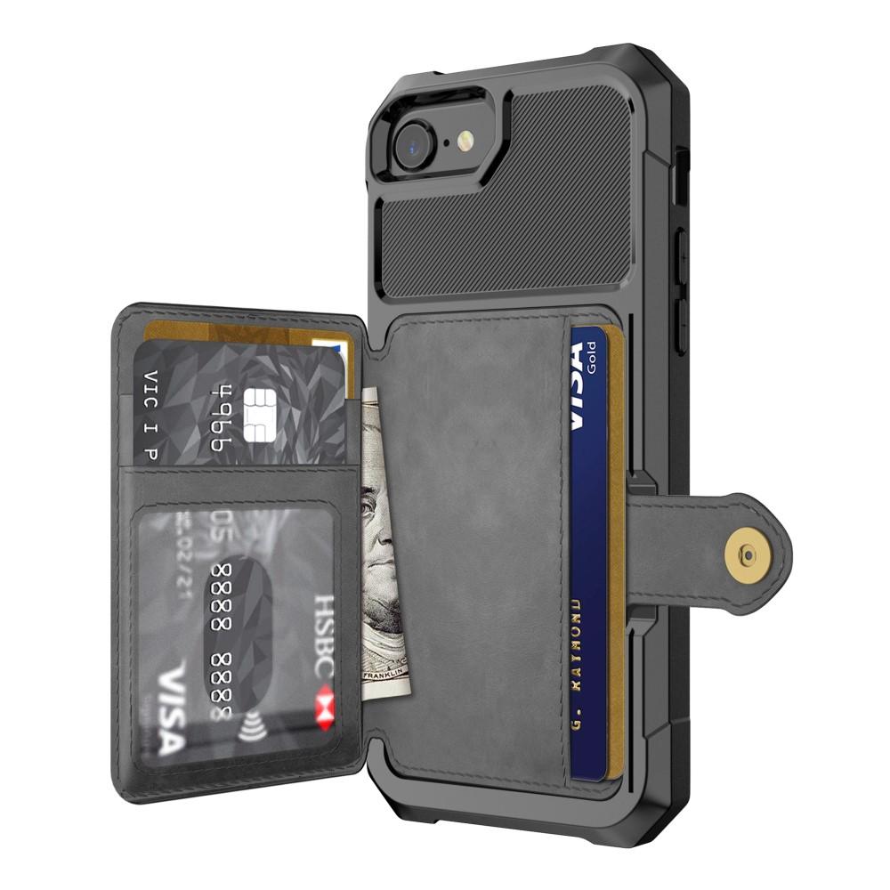 Coque porte-cartes Tough Multi-slot iPhone 8, noir