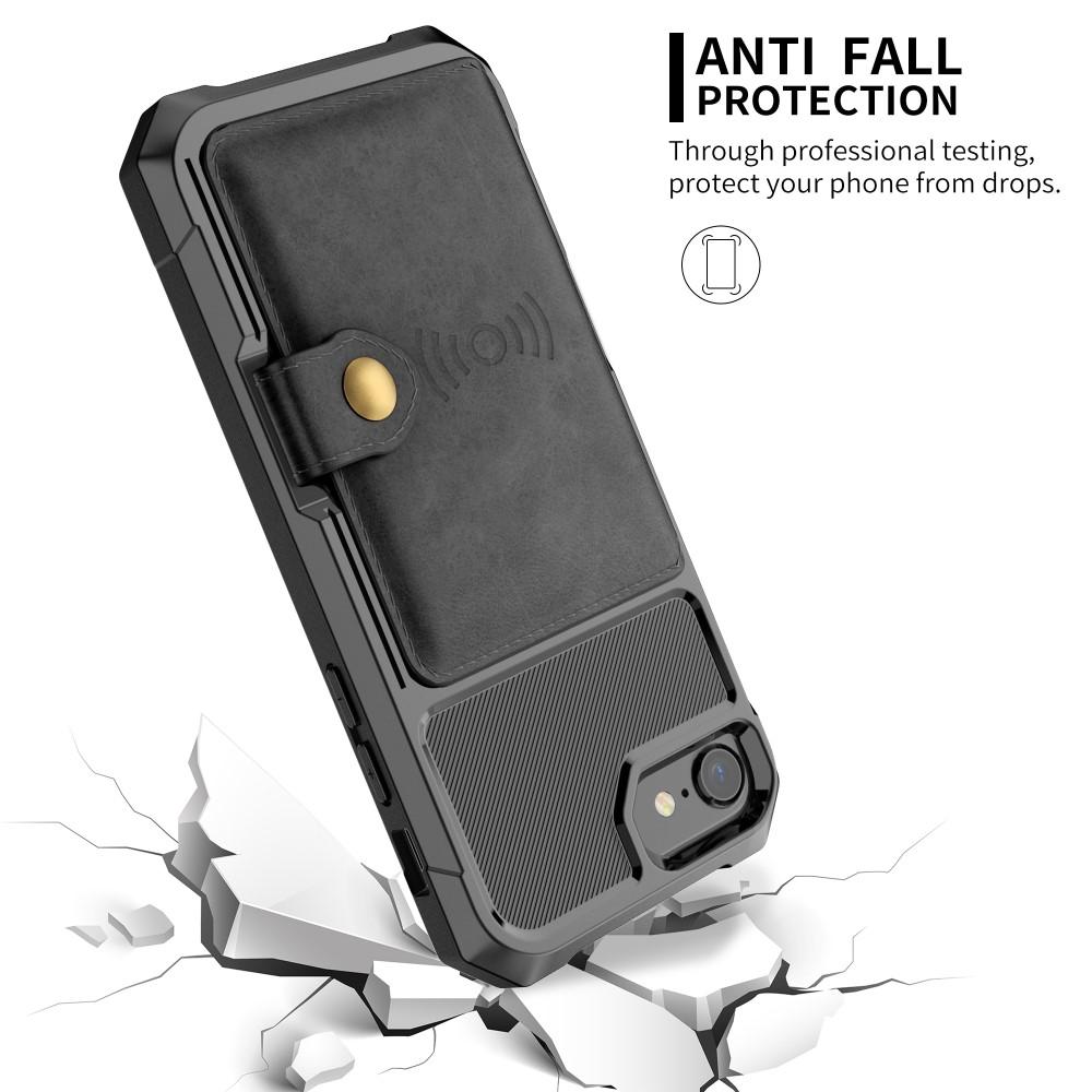 Coque porte-cartes Tough Multi-slot iPhone SE (2020), noir