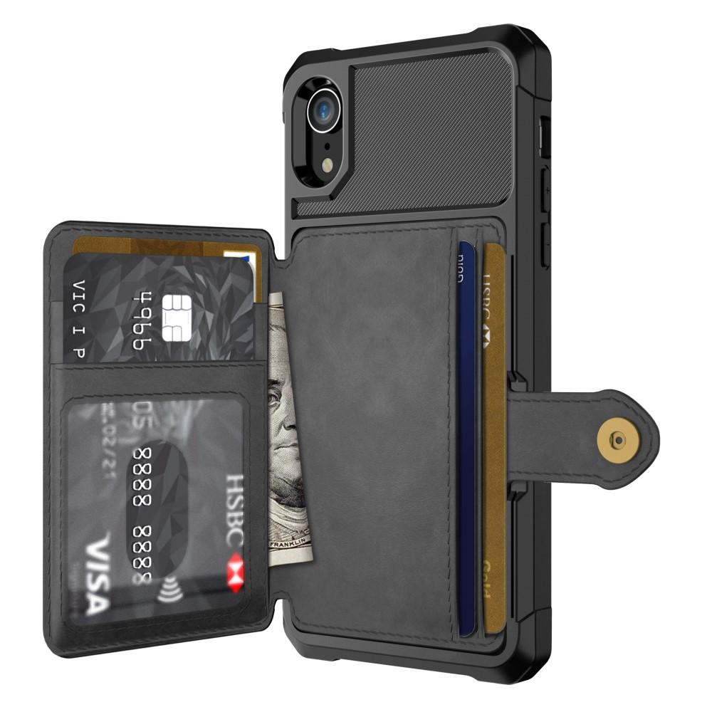 Coque porte-cartes Tough Multi-slot iPhone Xr, Noir