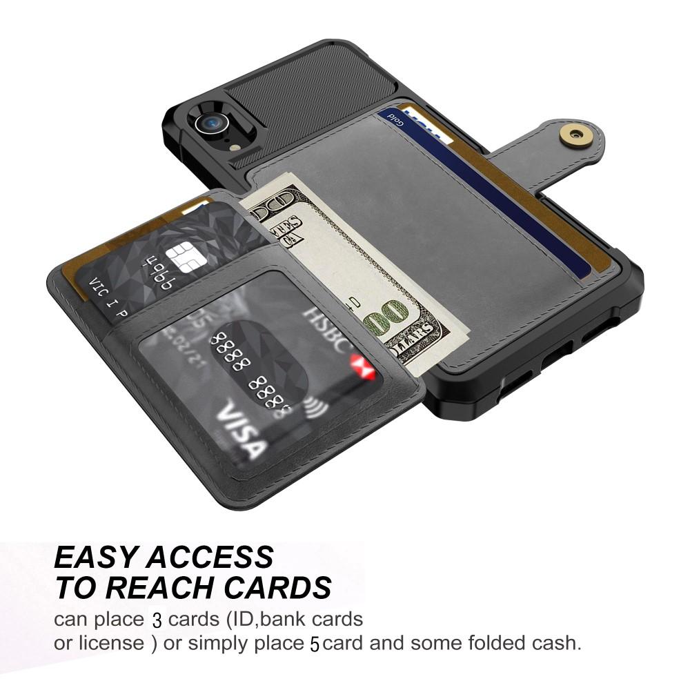 Coque porte-cartes Tough Multi-slot iPhone Xr, Noir