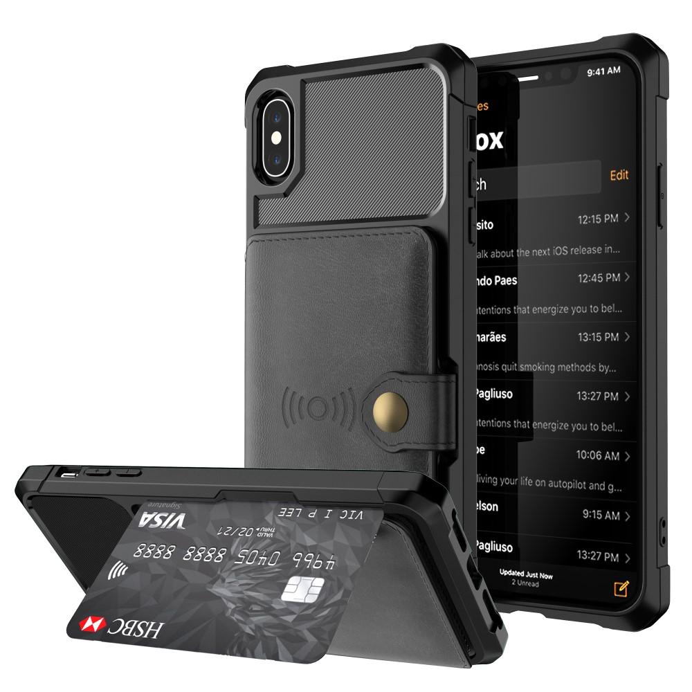 Coque porte-cartes Tough Multi-slot iPhone Xs Max Noir