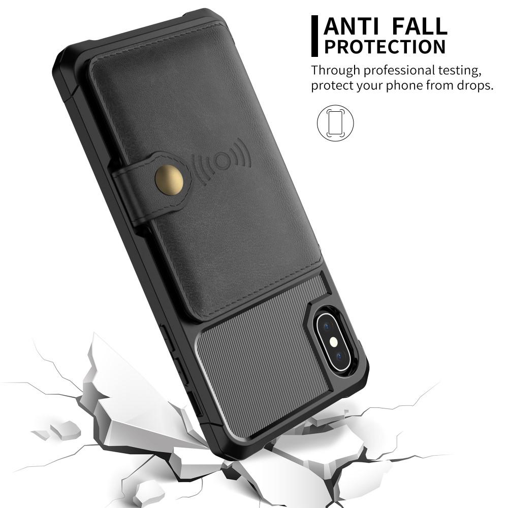 Coque porte-cartes Tough Multi-slot iPhone Xs Max Noir