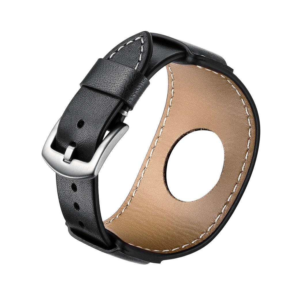 Large Bracelet en cuir Apple Watch 45mm Series 7, noir