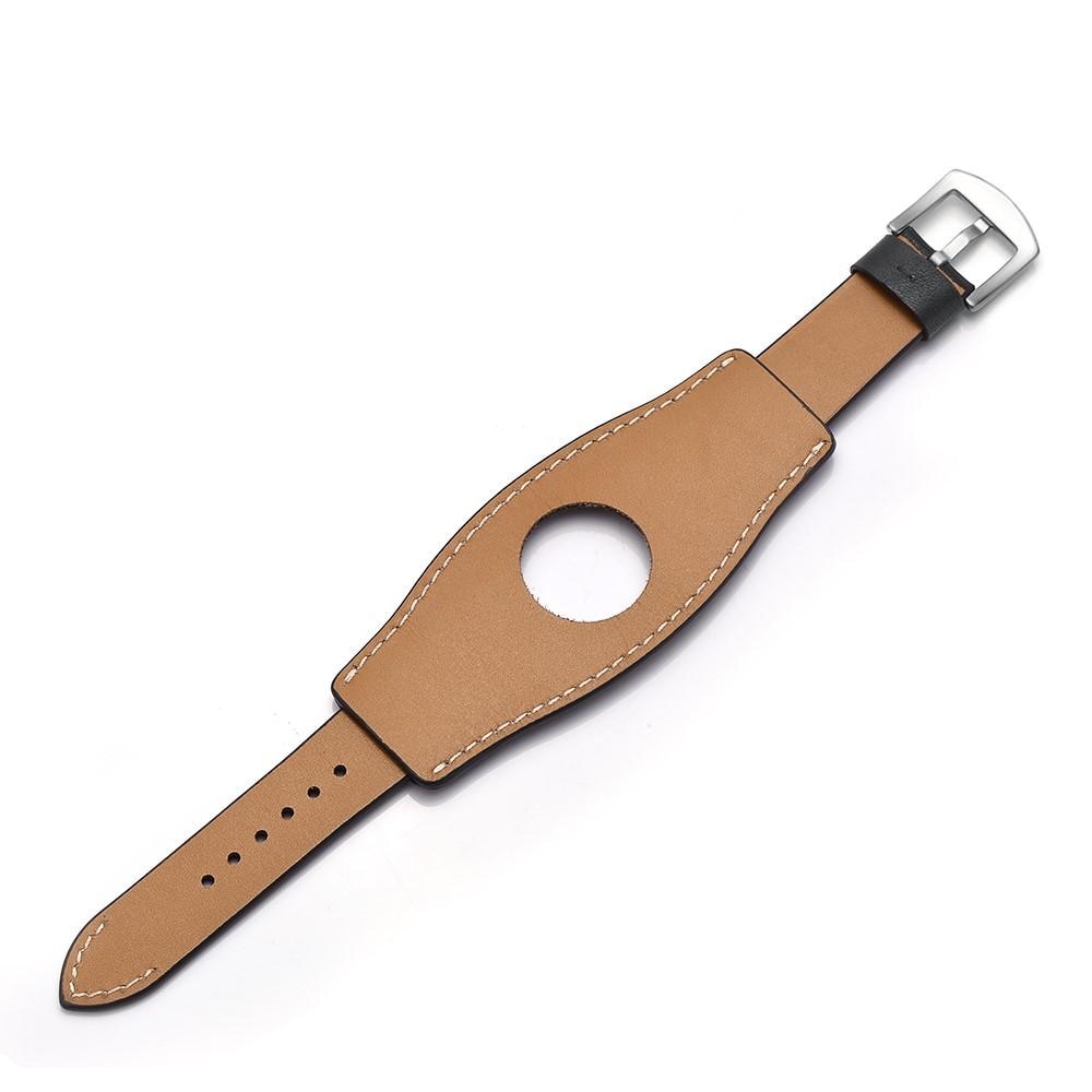 Large Bracelet en cuir Apple Watch 42mm, noir