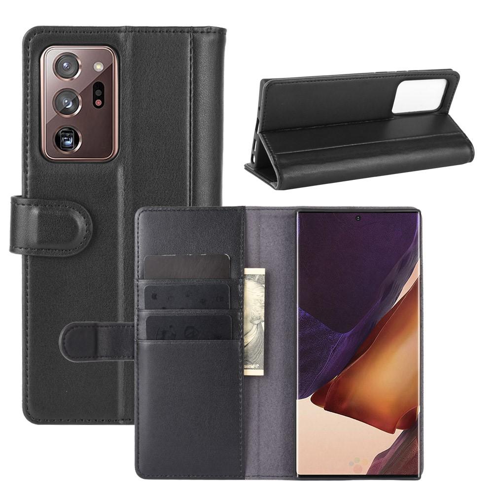Étui en cuir veritable Samsung Galaxy Note 20 Ultra, Noir